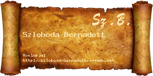 Szloboda Bernadett névjegykártya
